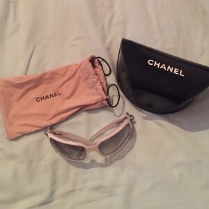 CHANEL Pink and Black Sunglasses